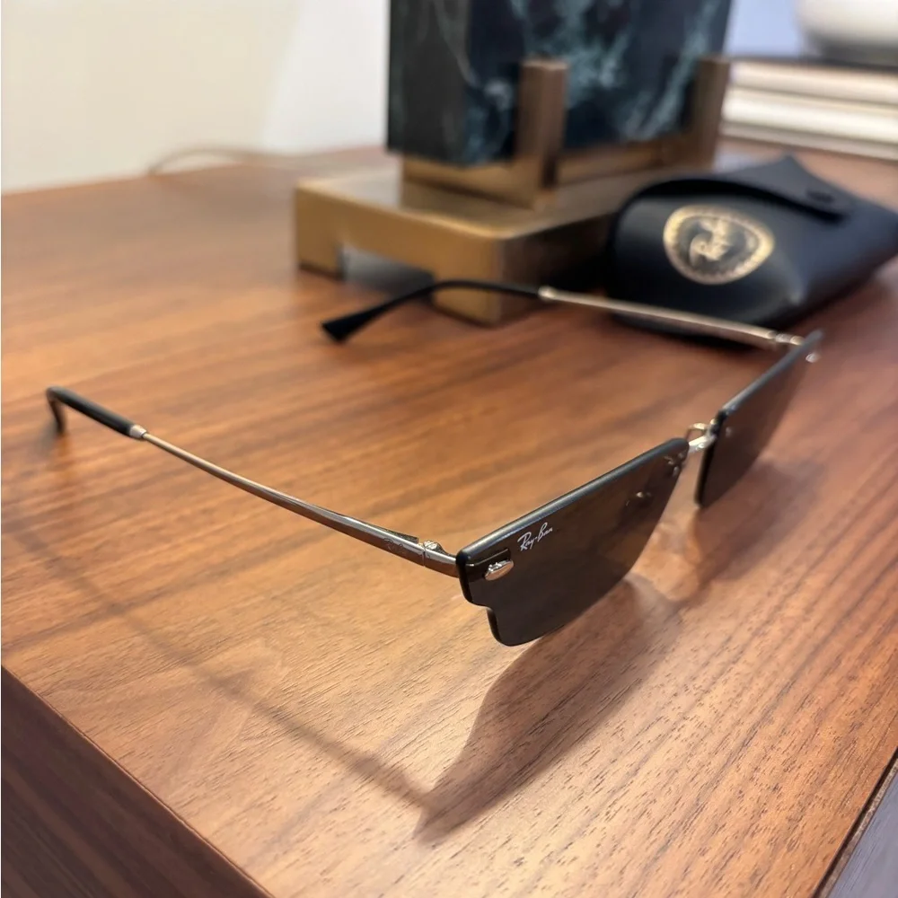 Ray-Ban Black and Gold Sunglasses with Case - Picture 4 of 6